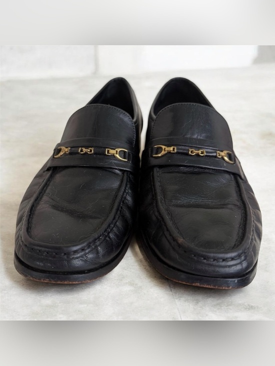 Bostonian Black Leather Bit Loafers with Gold Hardware main image 5